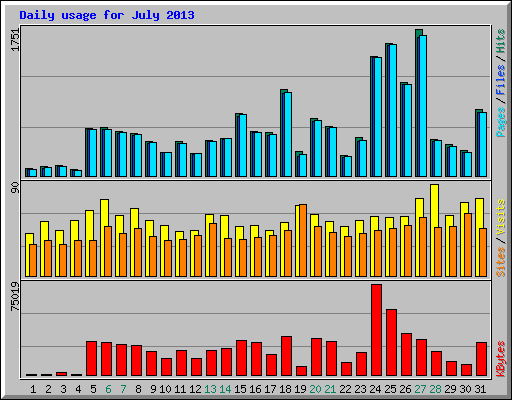 Daily usage for July 2013