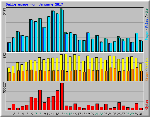Daily usage for January 2017