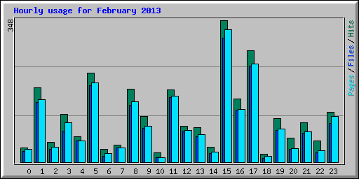 Hourly usage for February 2013