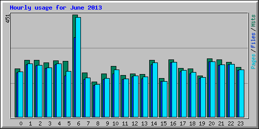 Hourly usage for June 2013