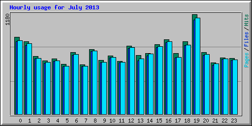 Hourly usage for July 2013