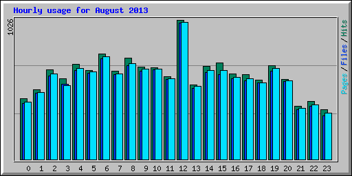 Hourly usage for August 2013