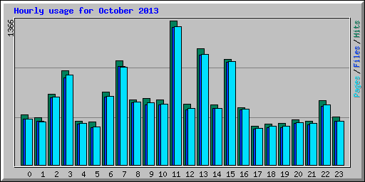 Hourly usage for October 2013
