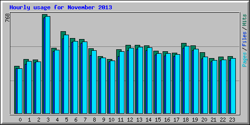 Hourly usage for November 2013