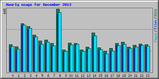 Hourly usage for December 2013