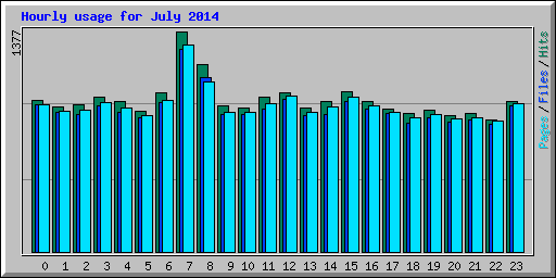 Hourly usage for July 2014