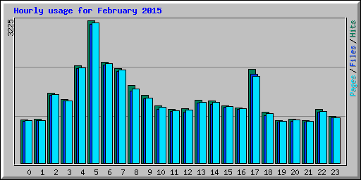 Hourly usage for February 2015