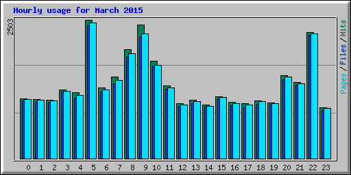Hourly usage for March 2015