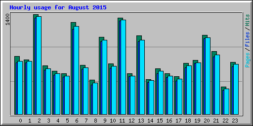 Hourly usage for August 2015