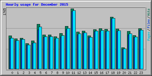 Hourly usage for December 2015