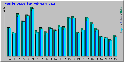 Hourly usage for February 2016