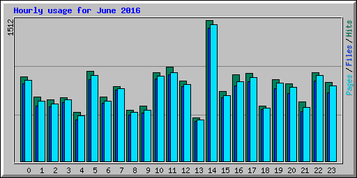 Hourly usage for June 2016