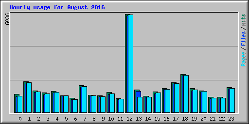Hourly usage for August 2016