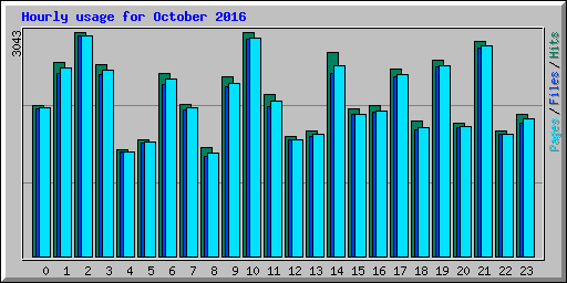 Hourly usage for October 2016